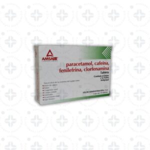 PARACETAMOL, CAFEINA, FENILEFRINA, CLORFENAMINA. C/10 TABS. AMSA