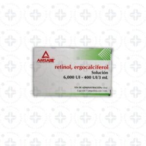 RETINOL, ERGOCALCIFEROL 6000/400 UI/3 ML AMP C/1. AMSA