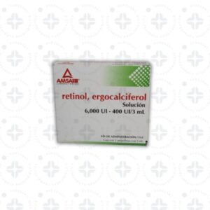 RETINOL, ERGOCALCIFEROL 6000/400 UI/3 ML AMP C/5. AMSA